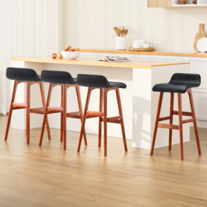 Artiss 4x Bar Stools Wooden Stool Black product image