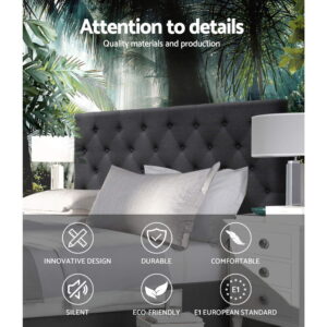 Artiss Bed Head Headboard Queen Size Fabric - Cappi Charcoal Product Image