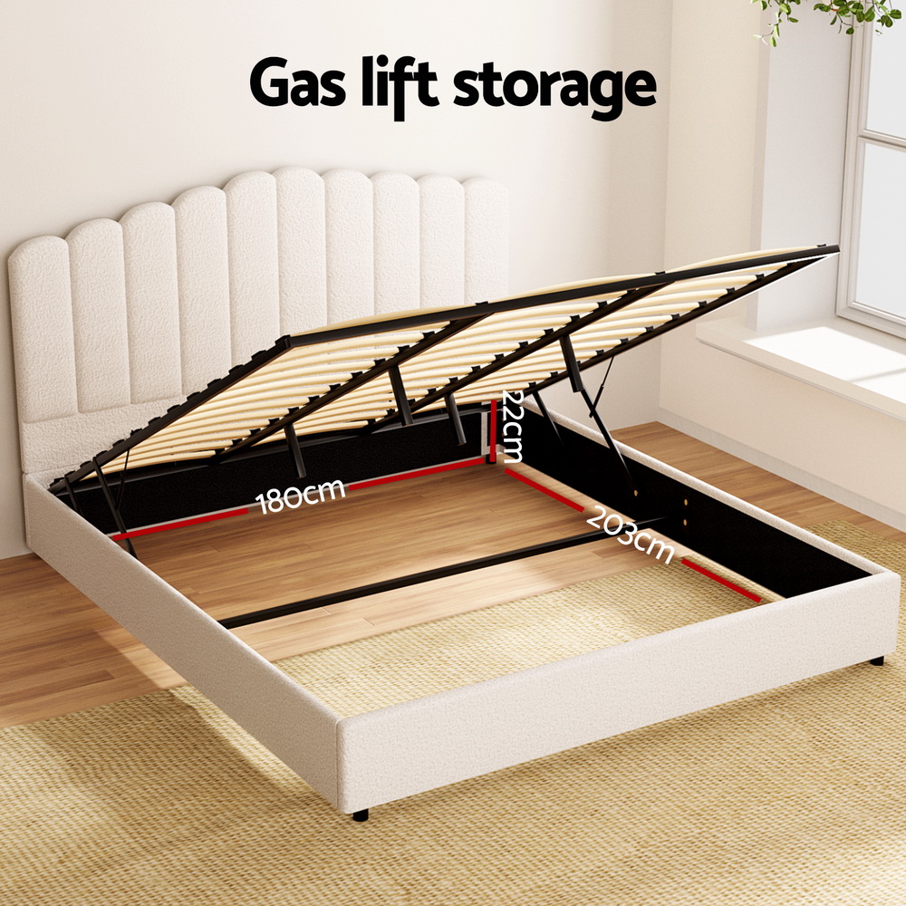 Artiss King Size Boucle Bed Frame Fion – Sumo Deals Artiss Bed Frame King Size Boucle Fion Product Image