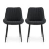 Artiss 2X Dining Chairs Retro Pu Leather Kitchen Lounge Cafe Accent Chair Black Product Image
