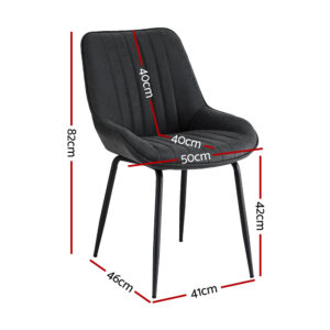 Artiss 2X Dining Chairs Retro Pu Leather Kitchen Lounge Cafe Accent Chair Black Product Image