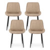 Artiss 4x Dining Chairs Retro PU Leather Kitchen Lounge Cafe Accent Chair Khaki product image