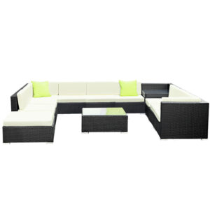 Gardeon 12Pc Sofa Set With Storage Cover Outdoor Furniture Wicker Product Image