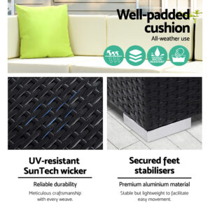 Gardeon 12Pc Sofa Set With Storage Cover Outdoor Furniture Wicker Product Image