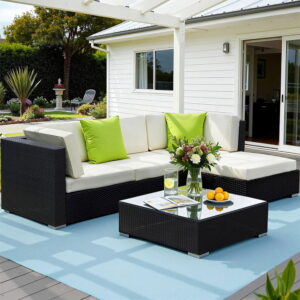 Gardeon 5-Piece Outdoor Sofa Set Wicker Couch Lounge Setting Cover product image