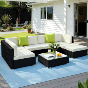 Gardeon 7-Piece Outdoor Sofa Set Wicker Couch Lounge Setting Cover product image