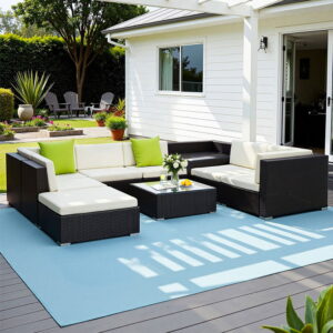Gardeon 9-Piece Outdoor Sofa Set Wicker Couch Lounge Setting Cover product image