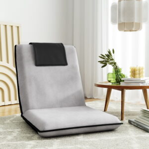 Artiss Floor Lounge Sofa Bed Couch Recliner Chair Folding Chair Cushion Grey product image