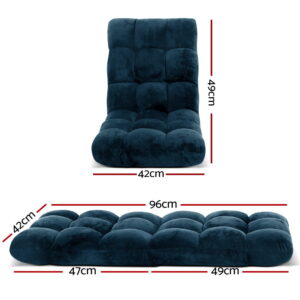 Artiss Floor Lounge Sofa Bed Flannel Fabric Navy Product Image