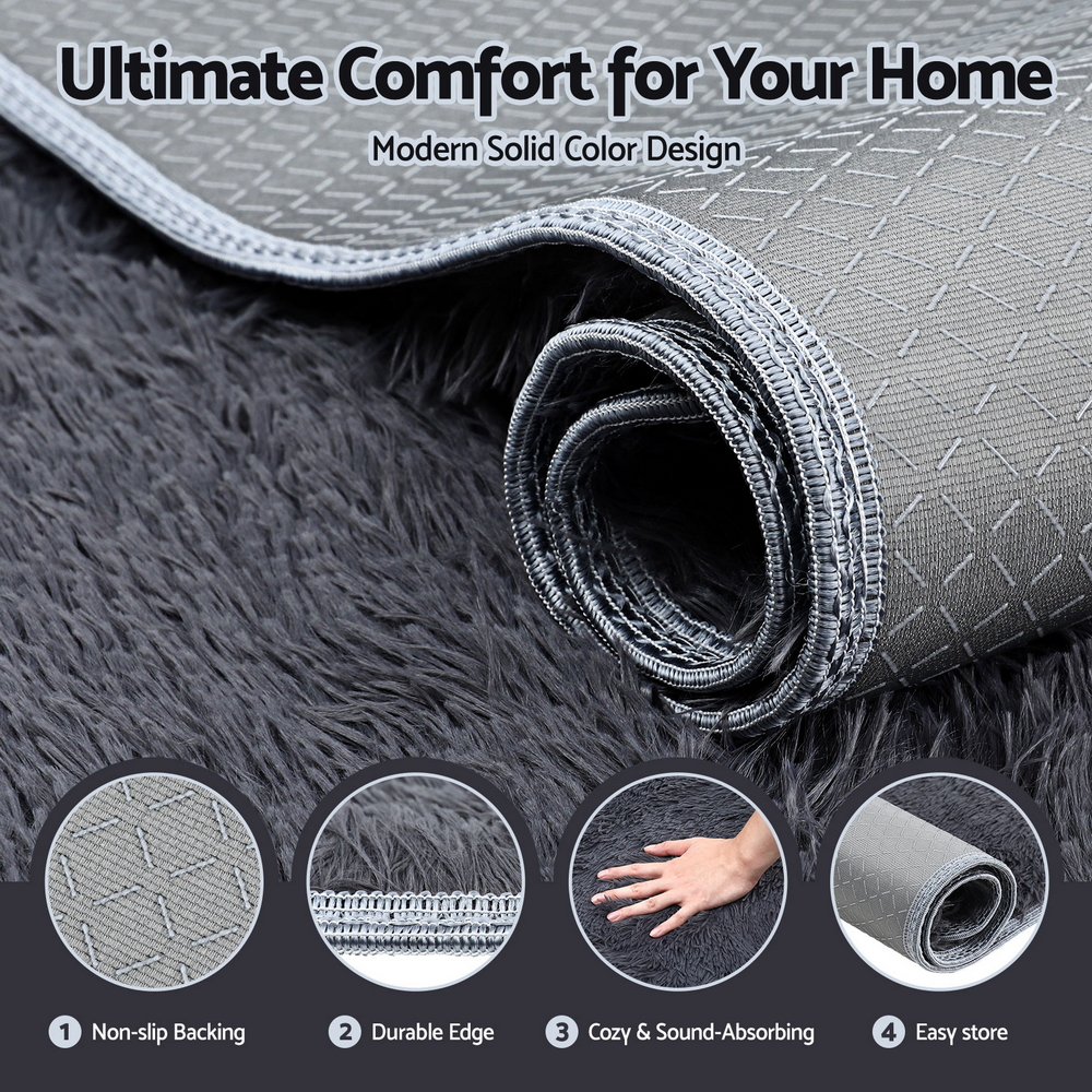 Artiss Grey Shaggy Floor Rug 200X290Cm – Sumo Deals Artiss Floor Rug 200X290Cm Plush Area Shaggy Rug Living Room Bedroom Carpet Grey Product Image
