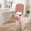 Artiss Storage Ottoman Vanity Stool Foot Stool Folding Back Pink product image