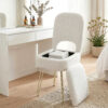 Artiss Storage Ottoman Vanity Stool Foot Stool Folding Back White product image
