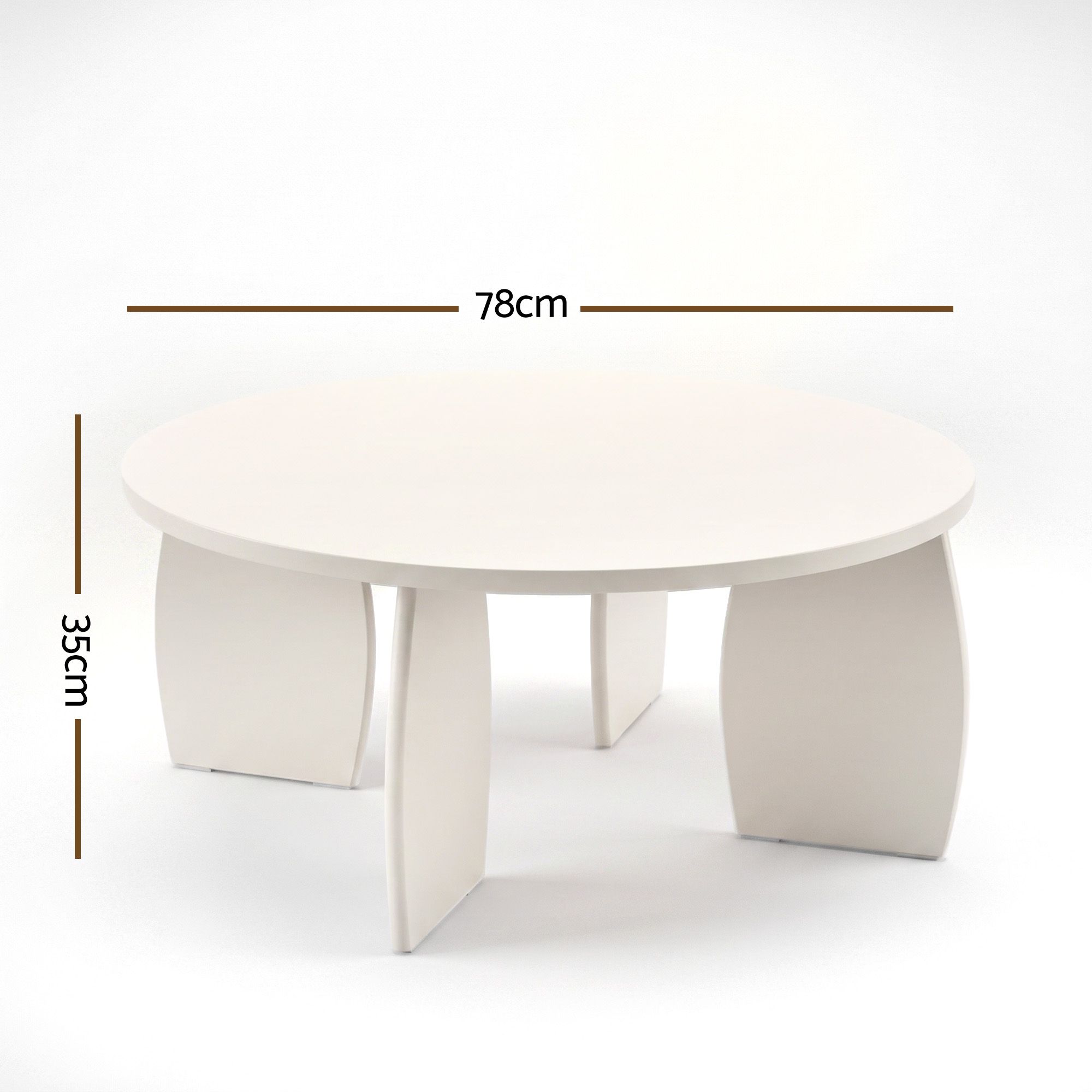 Artiss Round Coffee Table | High-Gloss Cream White – Sumo Deals Artiss Round Coffee Table High-Gloss Center Table Minimalist Living Room Furniture 78X35Cm Cream Whi Product Image