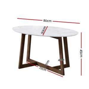 Artiss Oval Coffee Table | Marble Effect – Sumo Deals Artiss Coffee Table Oval Marble Effect Product Image
