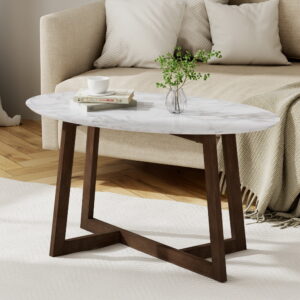 Artiss Coffee Table Oval Marble Effect product image