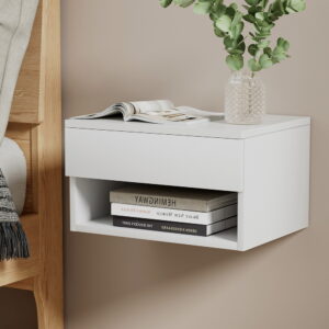 Artiss Floating Bedside Table Nightstand Drawer White product image