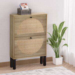 Artiss Shoe Rack Cabinet 2 Drawers Rattan 6 Pairs product image