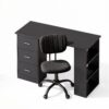 Artiss Office Desk & Chair Set 120cm Computer Desk with 3 Drawers & Open Shelves, Ergonomic Armless product image