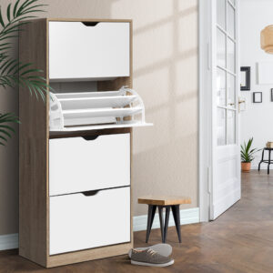 Artiss Shoe Rack Cabinet 60 Pairs 4-tier White Elen product image