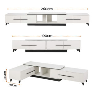 Artiss Extendable Tv Cabinet Entertainment Unit Stand White Product Image