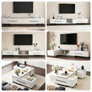 Artiss Extendable Tv Cabinet Entertainment Unit Stand White Product Image