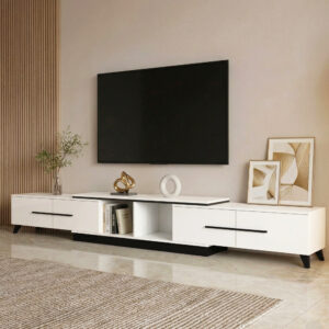 Artiss Extendable TV Cabinet Entertainment Unit Stand White product image