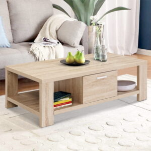 Artiss Coffee Table 1 Drawer Oak Maxi product image
