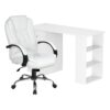 Artiss Computer Desk 120Cm Executive Office Chair Set Pu Leather High Back White Product Image
