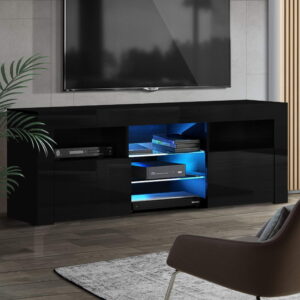 Artiss Entertainment Unit TV Cabinet LED 160cm Black Bobi product image