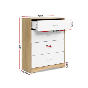 Artiss 4 Chest Of Drawers - Burl Product Image