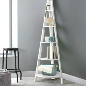 Artiss Bookshelf Corner Shelf 5 Tiers - CANE White product image