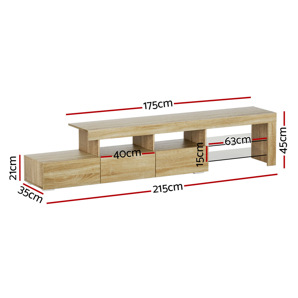 Artiss Caya 215Cm Led Entertainment Unit – Sumo Deals Artiss Entertainment Unit Tv Cabinet Led 215Cm Pine Caya Product Image