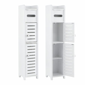 Artiss 2x Bathroom Storage Cabinet 3-Tier Toilet Paper Holder Organizer White product image