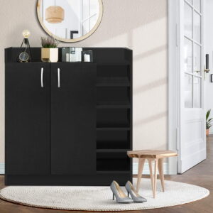 Artiss Shoe Rack Cabinet 21 Pairs Adjustable Shelves Black Clair product image