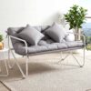 Gardeon 2-Seater Outdoor Garden Bench With Cushion – Sumo Deals Gardeon Garden Bench 2 Seater Outdoor Bench Metal With Cushion 118Cm Grey Product Image