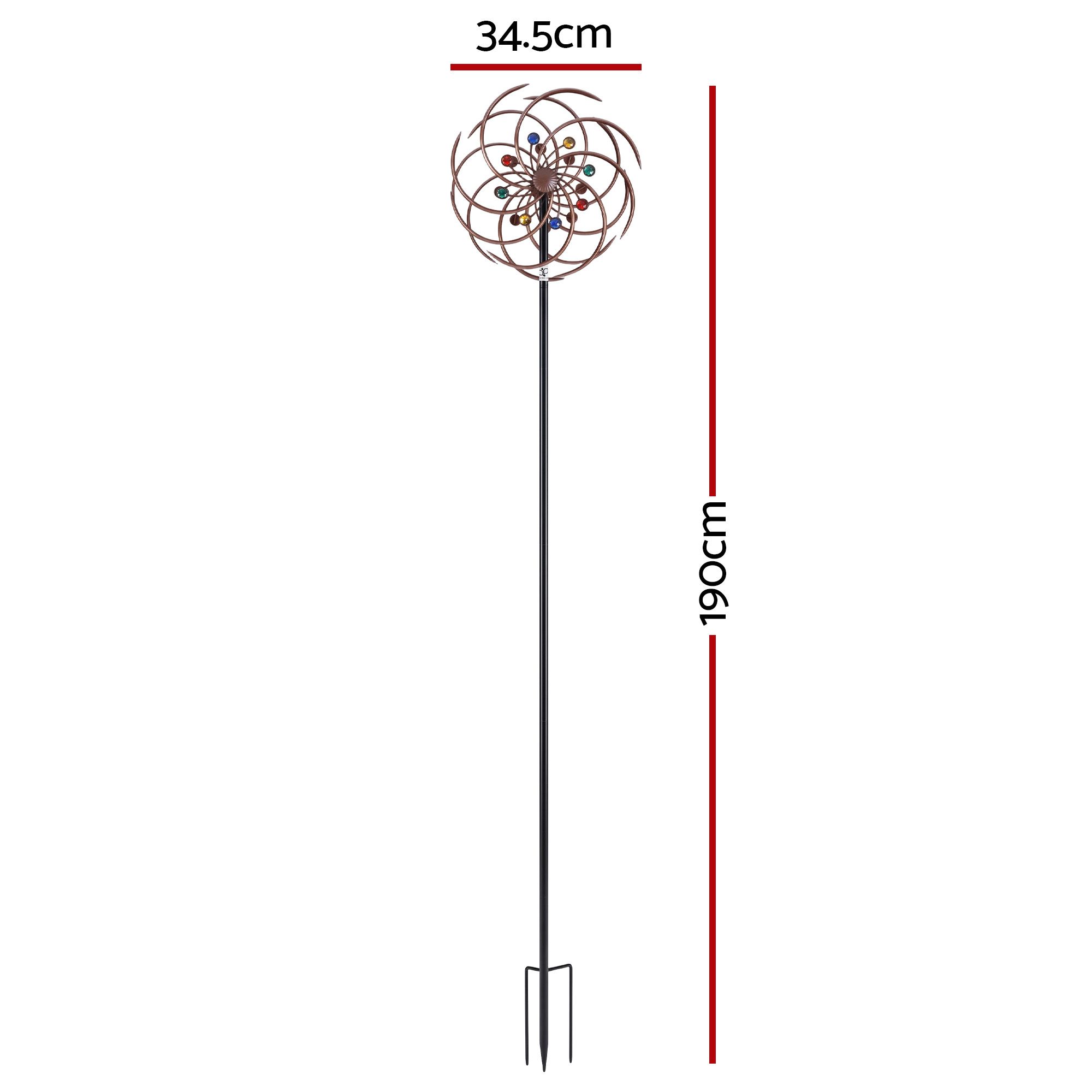 Gardeon Garden Windmill 190Cm Double Layer Bronze – Sumo Deals Gardeon Garden Windmill Metal Wind Spinner Double Layer 190Cm Bronze Product Image