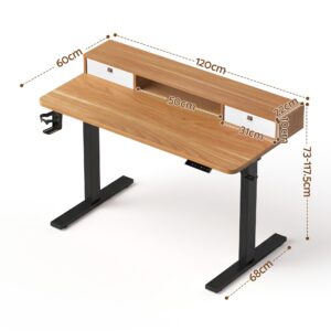 Artiss Electric Standing Desk 120Cm Oak – Sumo Deals Artiss Electric Standing Desk Height Adjustable Home Office 120Cm Oak Product Image