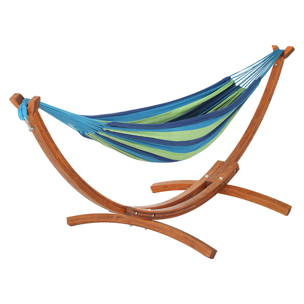 Gardeon Hammock Bed With Timber Stand – Sumo Deals Gardeon Hammock Bed Outdoor Camping Timber Hammock Wooden Stand Product Image