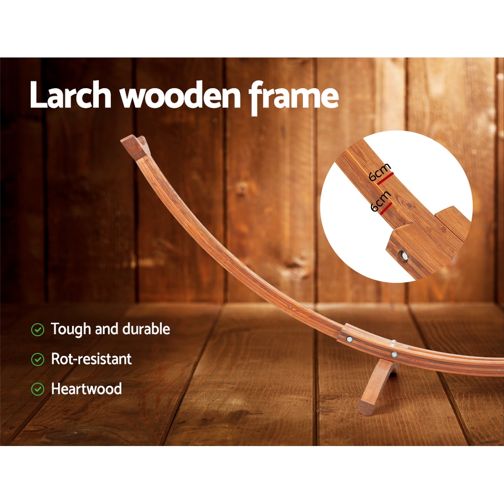 Gardeon Hammock Bed With Timber Stand – Sumo Deals Gardeon Hammock Bed Outdoor Camping Timber Hammock Wooden Stand Product Image