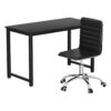 Artiss Computer Desk 120cm Executive Office Chairs Set PU Leather Low Back Black product image