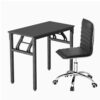 Artiss Computer Desk Office Chair Pu Leather Set Foldable Home Study Table Black Product Image