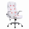 Artiss 8-Point Massage Office Chair - White Pu Leather – Sumo Deals Artiss 8 Point Massage Office Chair Pu Leather White Product Image