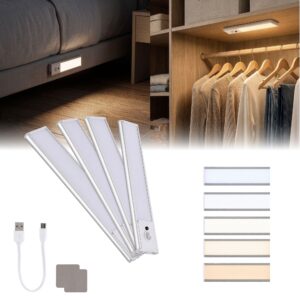 Artiss 4-Pack Motion Sensor Cabinet Lights, 20cm Dimmable LED Closet Light with 5 Colors, Type-C Rec product image