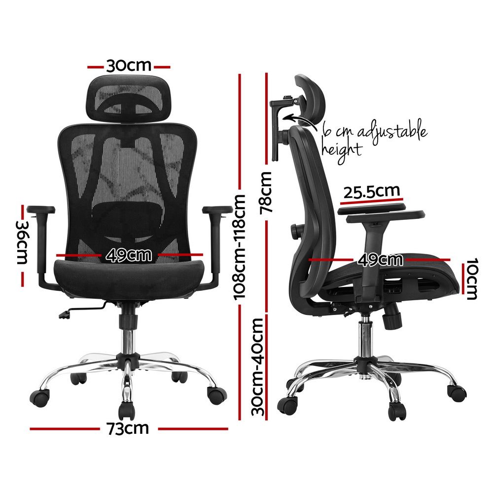 Artiss Ergonomic Office Chair Recline Black – Sumo Deals Artiss Ergonomic Office Chair Recline Black Product Image