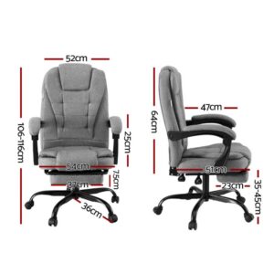 Artiss Executive Fabric Office Chair With Footrest – Sumo Deals Artiss Office Chair Executive Fabric Seat Racing Computer Desk Chairs Footrest Product Image