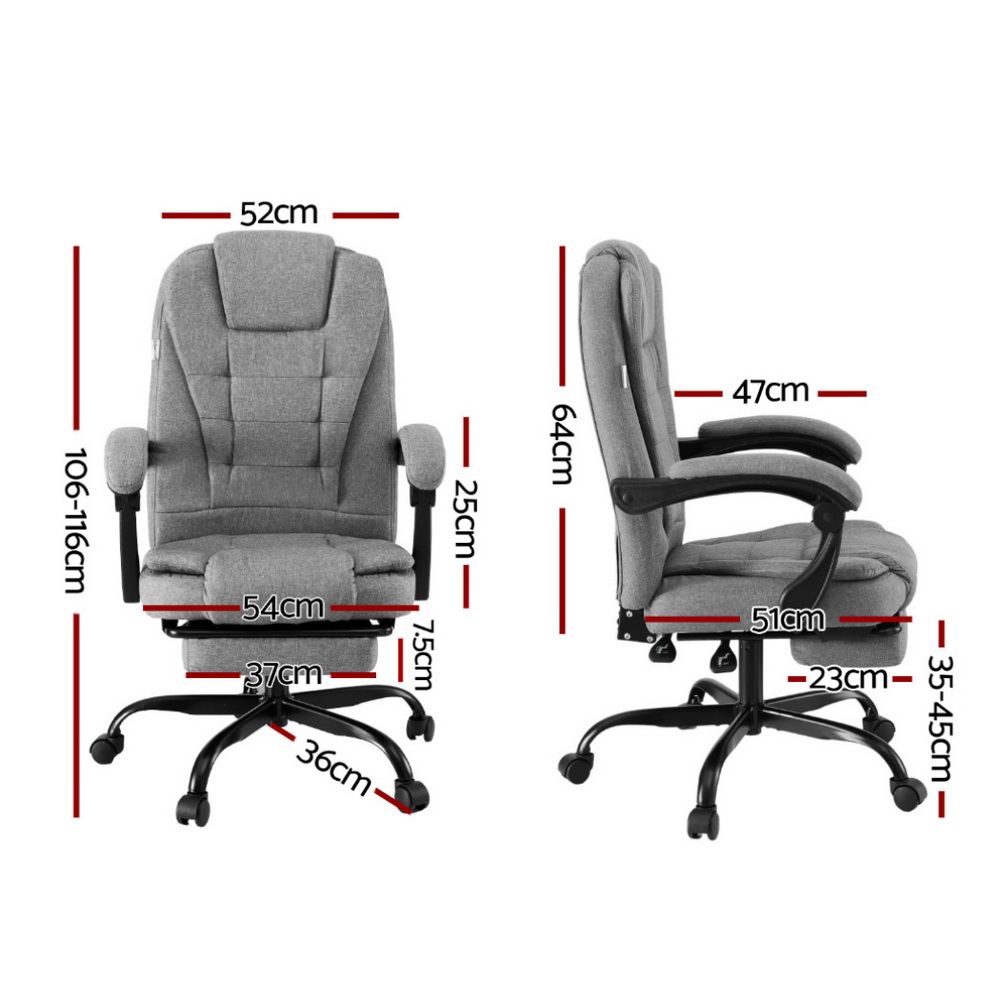 Artiss Executive Fabric Office Chair With Footrest – Sumo Deals Artiss Office Chair Executive Fabric Seat Racing Computer Desk Chairs Footrest Product Image