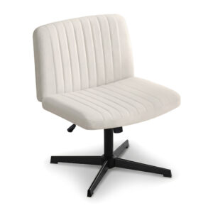 Artiss Criss Cross Chair No Wheels Fabric Wide Cross Legged Office Desk Vanity Chair Armless, Height product image