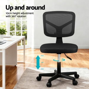 Artiss Armless Office Chair With Wheels, Ergonomic 360° Swivel Home Office Desk Chair, Height Adjus Product Image