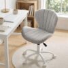 Artiss Ergonomic Office Chair Armless Height Adjustable Computer Desk Chair Fabric Light Grey Product Image
