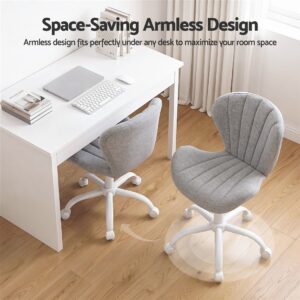 Artiss Ergonomic Office Chair Armless Height Adjustable Computer Desk Chair Fabric Light Grey Product Image